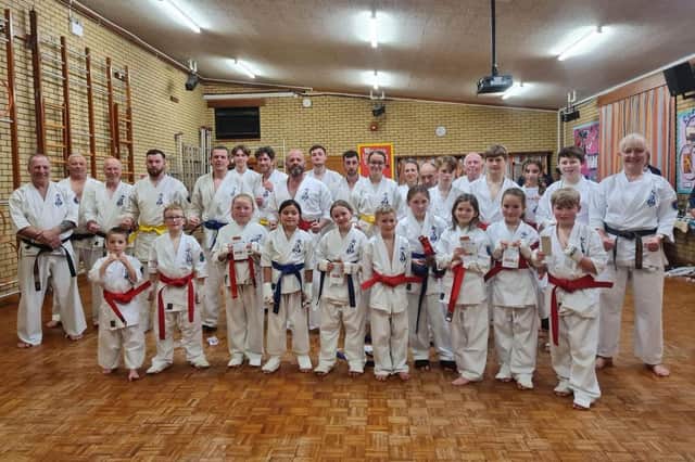 The successful students from the Weald clubs after gaining their new grades from Dai Shihan John Wilson 7th Dan