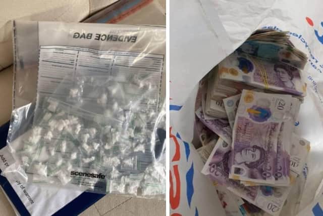 Drugs and cash worth tens of thousands of pounds have been seized from a suspected organised crime group operating in Sussex, police have confirmed. Pictures courtesy of Sussex Police