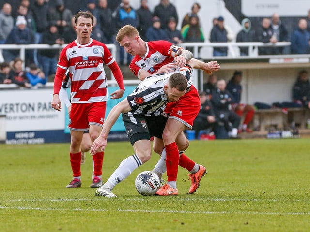 Action from Eastbourne Borough's visit to Bath City in National League South