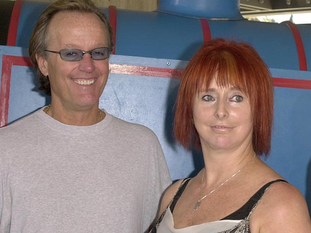 Writer, director and producer Britt Allcroft, best known for creating Thomas the Tank Engine and Friends, was born in Worthing and grew up in the town. She changed her name from Hilary to Britt at the age of 16. She is seen here with actor Peter Fonda at the premiere of the movie Thomas and The Magic Railroad in July, 2000, in Los Angeles.
