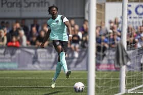Sam Folarin in Pompey action at Havant & Waterlooville last summer | Picture by Jason Brown/ProSportsImages