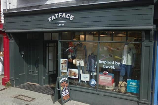 The former FatFace shop at 176 High Street in Lewes in 2018. Photo: Google Street View