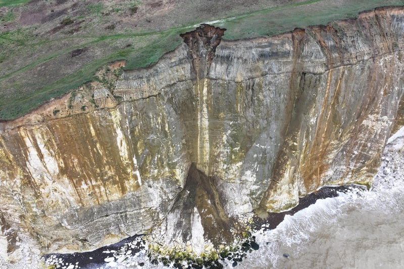 A large section of the cliffs at Peacehaven has fallen away