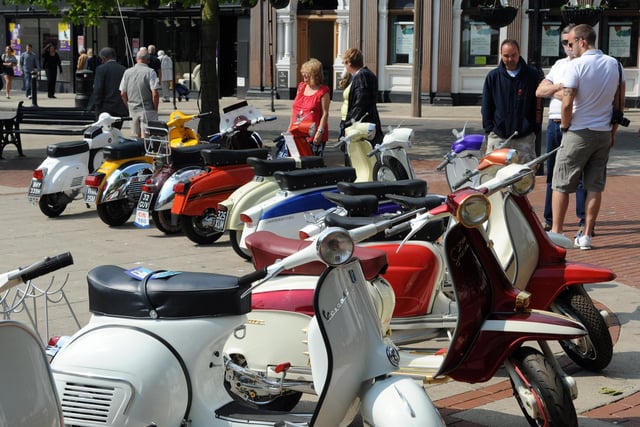 The scooter display in South Street Square, Worthing