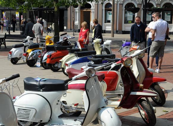 The scooter display in South Street Square, Worthing