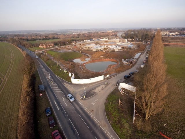 Work progressing on the new St Barnabas House site in Titnore Lane
