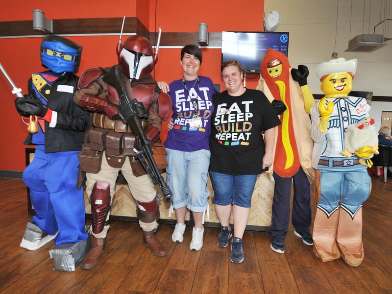 Hastings Brick Fair 2024 hosted by Brickz n Bitz at The Hastings Centre on August 17.Kristel Murphy and Lindsey McKeon, owners of Brickz n Bitz, pictured with some of their friends.
