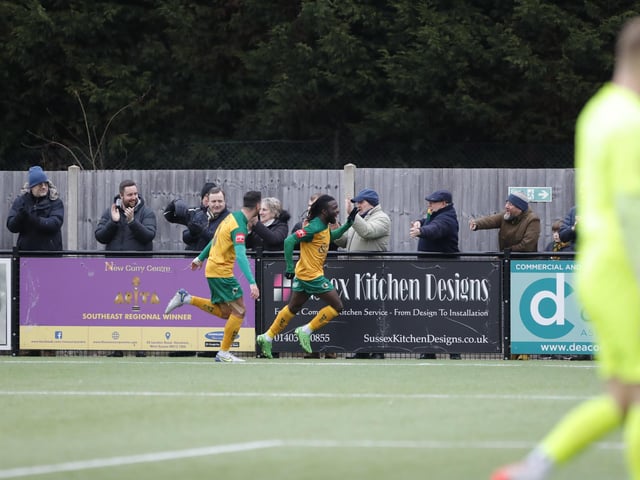 Isthmian Premier action from Horsham's excellent 3-1 home win over play-off chasing Billericay Town on Saturday