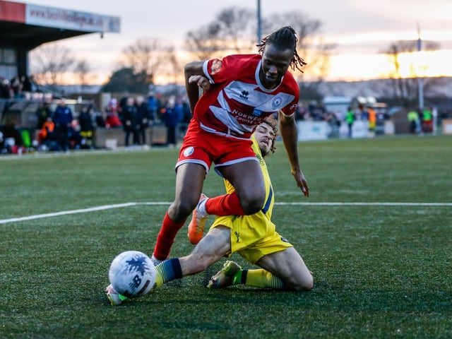 Action from Eastbourne Borough's vital win over Farnborough