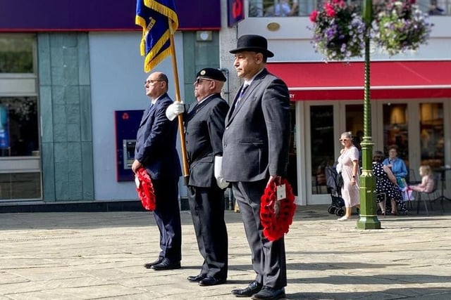 A wreath was laid in Horsham's Carfax to mark Merchant Navy Day