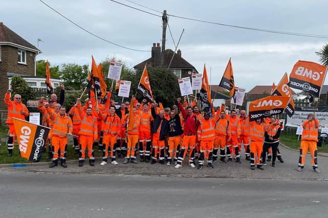 GMB Union are ‘stronger and more determined’ to win the bin strike dispute against Wealden District Council after three people were arrested on the picket lines in Hailsham on Friday [May 27]