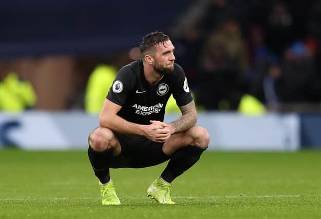 LONDON, ENGLAND - DECEMBER 26: Shane Duffy of Brighton & Hove Albion looks dejected following his sides defeat in the Premier League match between Tottenham Hotspur and Brighton & Hove Albion at Tottenham Hotspur Stadium on December 26, 2019 in London, United Kingdom. (Photo by Catherine Ivill/Getty Images)
