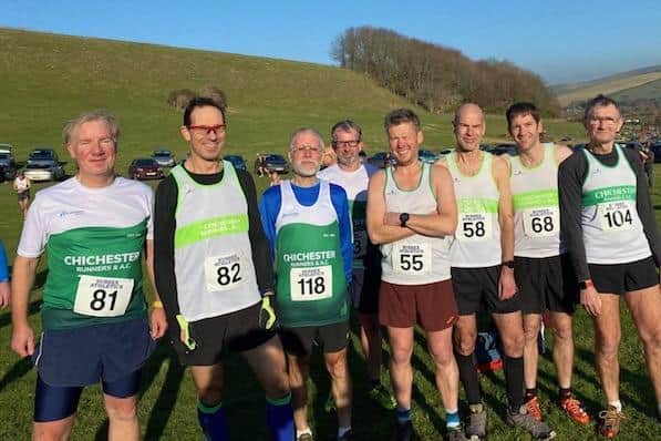 Some of the Chchester Runners men at the Masters at Lancing | Picture: Nadia Anderson