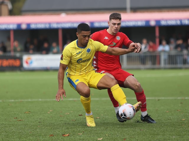 Action from Worthing FC's 1-1 draw with Taunton Town in National League South