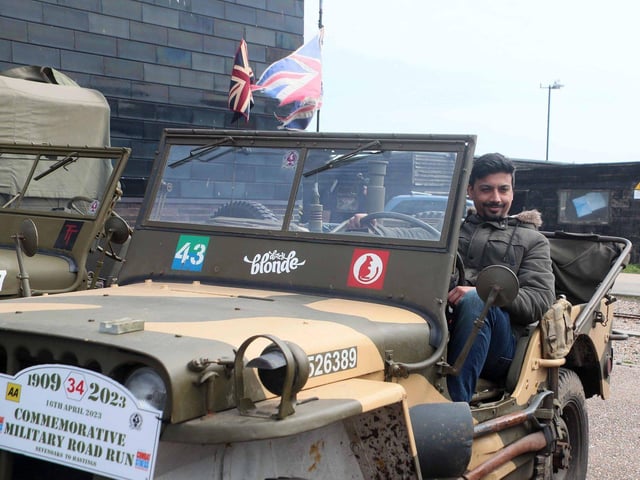 AA Invictus Military Vehicle Run in Hastings Old Town - 16 April 2023. Photo by Roberts Photographic