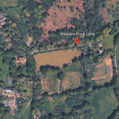 By 4.45pm, two fire engines were in attendance at the scene, off Weavers Rock Lane, south of Heathfield. Photo: Google Earth