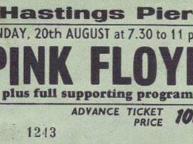 Advert for Floyd on Hastings Pier. In fact the August 1967 gig was cancelled and Syd played his last Floyd gig on the pier in January 1968.