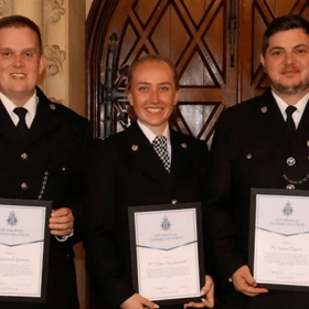 Three Bognor Regis-based police constables have received Divisional Commendations for their work to tackle two teenage suspects involved in an affray. Photo: Sussex Police.