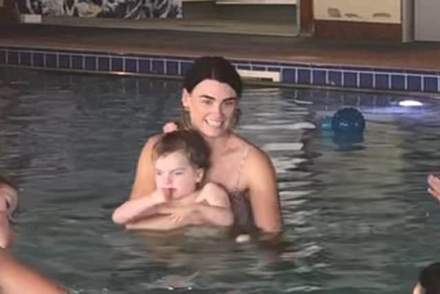 Sam Poulton with Luna-Rose at Aquamovers at Chailey Heritage Foundation in Mid Sussex