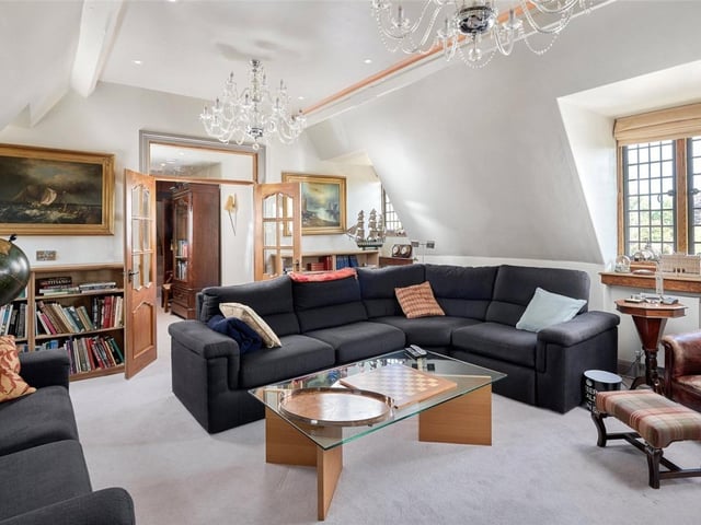 The tastefully designed living room