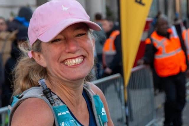 Annette Maynard after completing last years Brighton Marathon
