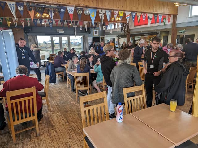 An ‘informal drop-in session’ was held at Arun Yacht Club on Friday (April 19). West Sussex County Council, Arun District Council and the Environment Agency had representatives at the meeting to answers questions from beleaguered residents. Photo: ADC