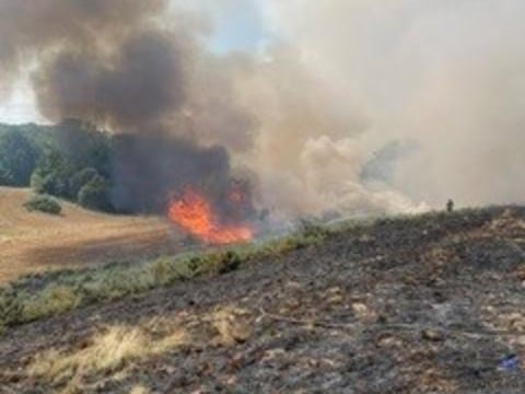 Flames spread during the blaze in Battle. Pic: East Sussex Fire and Rescue Service