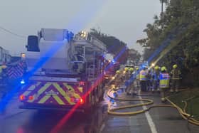 Firefighters at the scene of the fire in Bognor Regis. Picture: Eddie Mitchell