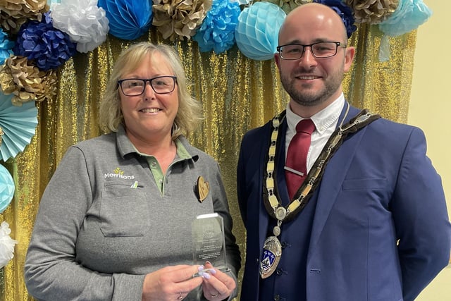 Merit Awards Allison Whitburn with Town Mayor Councillor Freddie Tandy