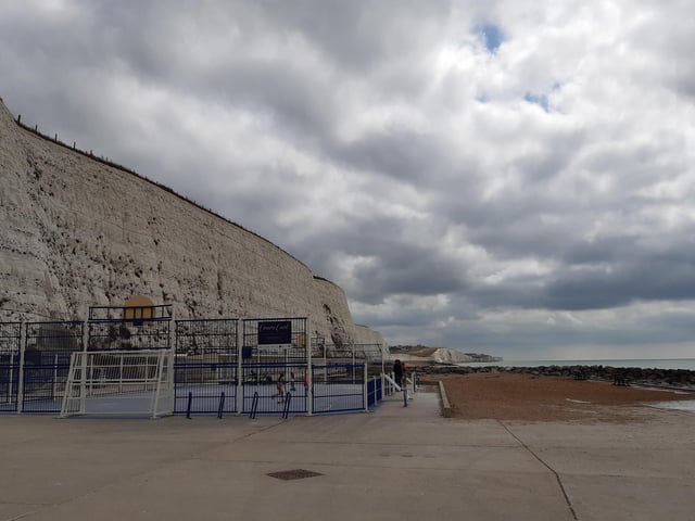 Stay on the Undercliff Path and pass Conner's Court, a popular multi-use games area