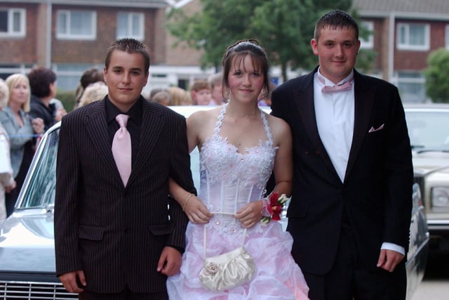 Danny Millar, Zoe Cook and Chris Deacon at the Bognor Regis Community College prom in June 2008