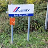 Entrance to the old Cemex industrial waste site, Henfield Road, Small Dole.