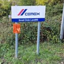 Entrance to the old Cemex industrial waste site, Henfield Road, Small Dole. Photo: Hollie Robards / Iconic Media Group / HR26102201