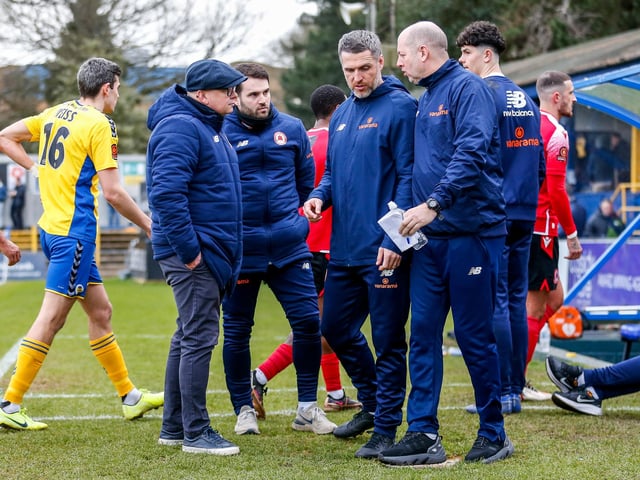 Eastbourne Borough recovered from 2-1 down at half-time to win 3-2 at St Albans City. Picture by Lydia Redman