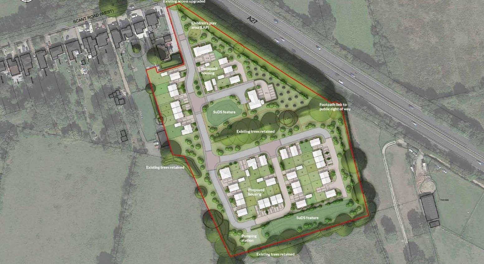 Plans submitted for 47 village homes near Chichester