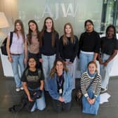 Talent Partner Brooke Underwood with students from Millais School. Photo: AJW Group