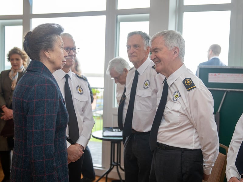 The Princess Royal chatting with Eddie Carwardine, David Martin and Graham Baxter