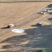 A pilot sustained injuries after their light aircraft crashed upon landing in Adversane. Picture contributed