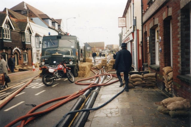 The Hornet, looking east, after flooding in January 1994