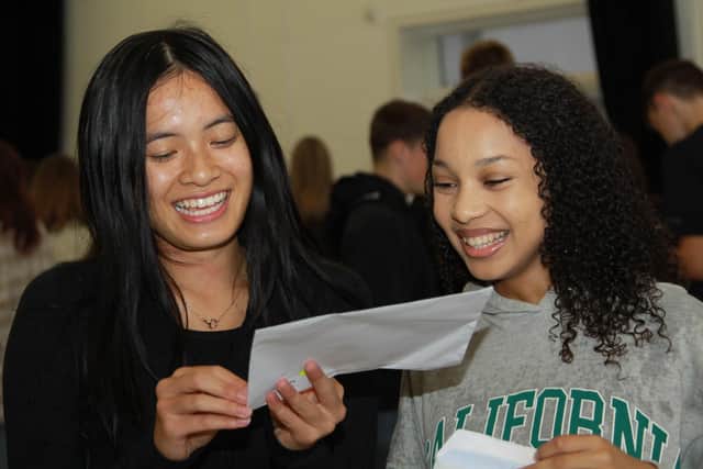 Worthing High School students opening their GCSE results