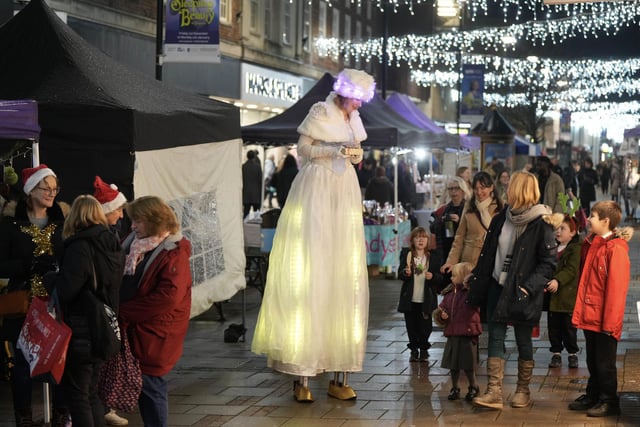 Worthing Christmas Market was opened by Ebeneezer Scrooge and Jacob Marley and an afternoon of entertainment followed