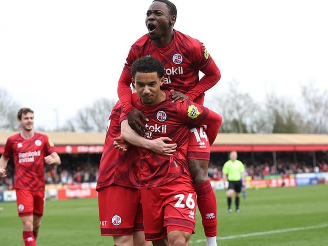 Kamari Doyle celebrates his winner against Bristol Rovers