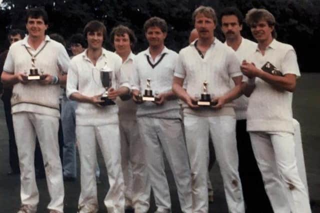 Melvin Blake, front row, second right at Christ's Hospital Sixes, in the mid 1980s