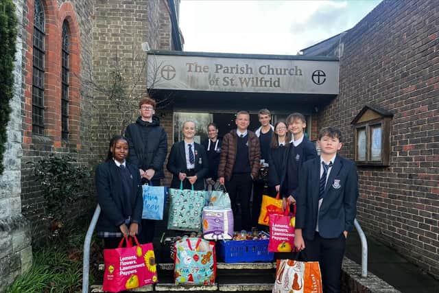 FCC Students with some of the donations