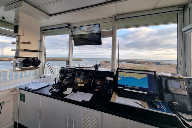 View from inside the National Coastwatch Shoreham station