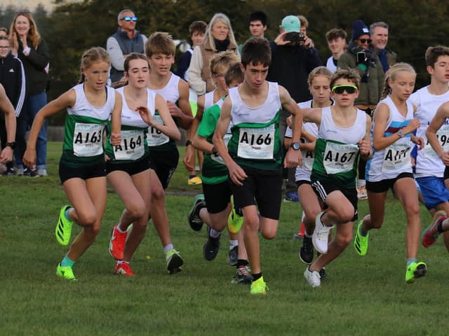 The start of the combined boys and girls' U16 race - with Chichester to the fore | Picture by Ian Luxford
