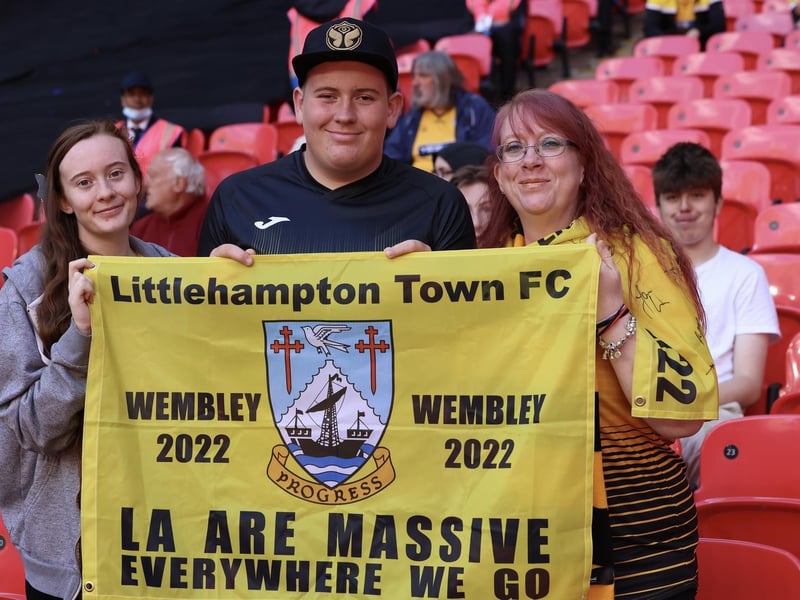 Littlehampton Town fans and players at Wembley for the FA Vase final