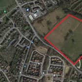 A rough outline of the area that Gladman Developments hopes to build 90 new homes on in Lindfield. Photo: Google Maps
