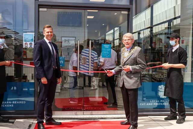 The Eastbourne branch of Churchill's was officially opened in July 2021 by Eastbourne mayor Pat Rodohan
