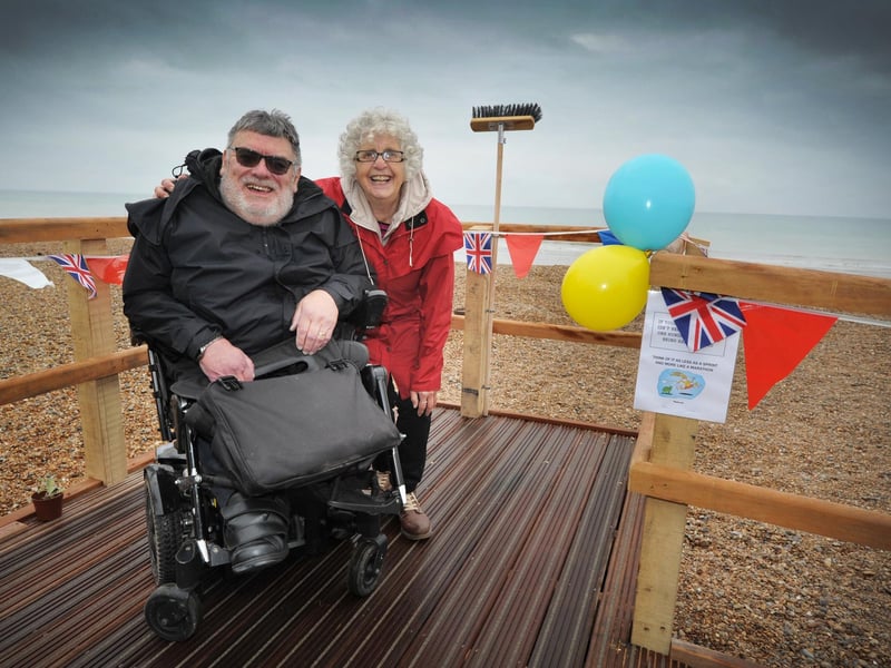 The soft opening of Bexhill Beach Garden on November 9 2024. Lynn Langlands, Community Supporters Trustee, with Colin Dearmer, who cut the ribbon.
